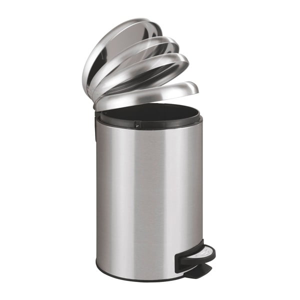 Cestino a pedale in argento , 12 l Leman - Wenko-image-1