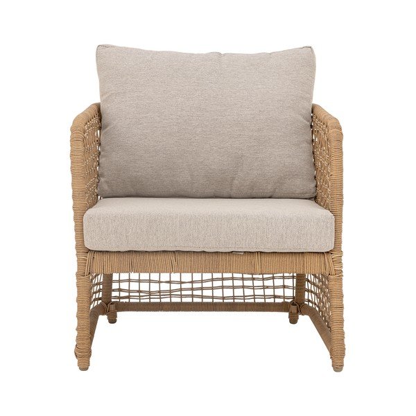 Poltrona da esterno beige/di colore naturale in imbottito/in rattan Penzano – Bloomingville-image-3