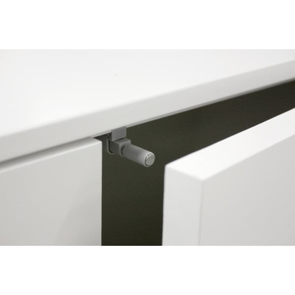 Credenza bianca a quattro ante con gambe in legno di quercia Patch - Tenzo-image-1