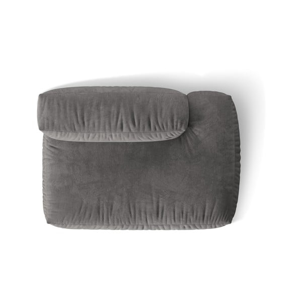 Parte divano componibile grigio (con penisola a destra) con rivestimento in velluto Martina – Micadoni -image-3