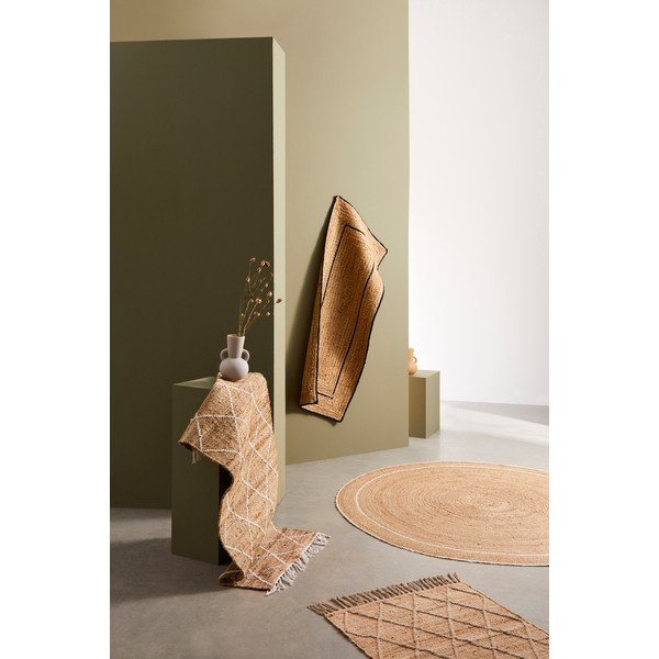 Tappeto bianco/di colore naturale in iuta tessuto a mano 70x140 cm Shaila – Bizzotto-image-2