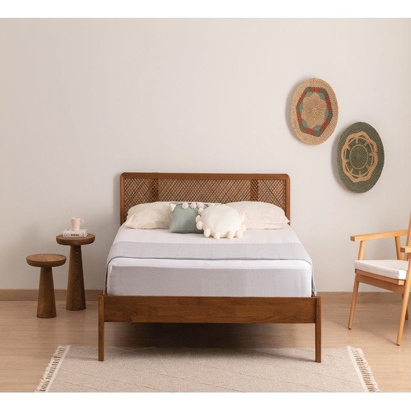 Letto singolo marrone scuro in legno di abete rosso con doghe 90x200 cm Izabelya - Kalune Design-image-2