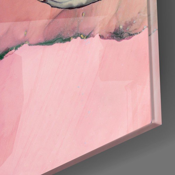 Pittura di vetro con motivo a marmi rosa, 110 x 70 cm Pink Marble - Insigne-image-2