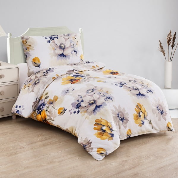 Set copripiumino e federa bianco in micropile per letto singolo 140x200 cm Blossom – My House