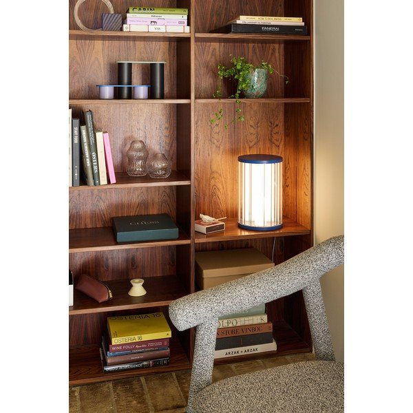 Lampada da tavolo LED blu in vetro con intensità regolabile (altezza totale 30 cm) Aru – Hübsch-image-3