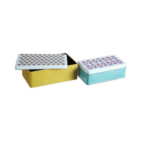 Scatole portaoggetti decorative in metallo con coperchio in set di 2 pezzi Joni - Premier Housewares-image-4