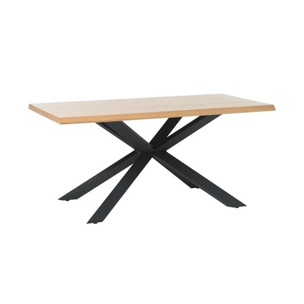 Tavolo da pranzo con piano in rovere decorato in colore naturale 90x160 cm Arno - Unique Furniture-image-2