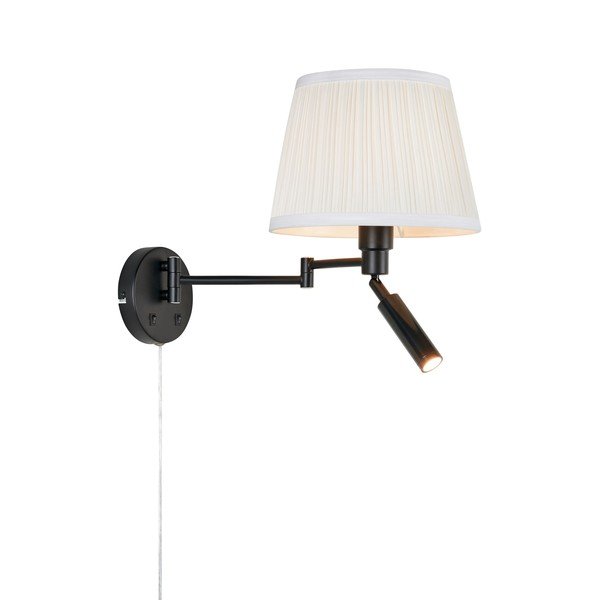 Lampada da parete LED bianca e nera con struttura flessibile Pivot – Markslöjd