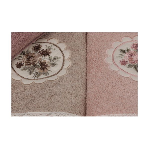 Set di 6 asciugamani rosa vintage viola - Foutastic-image-1