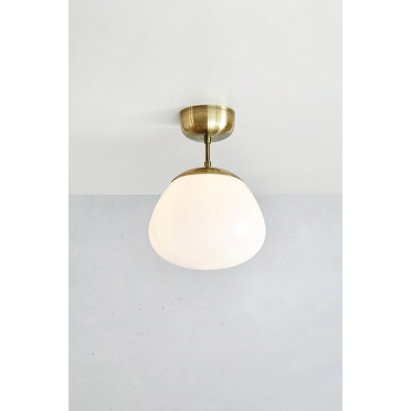 Apparecchio a soffitto di colore bianco-bronzo con paralume in vetro ø 25 cm Rise - Markslöjd-image-1