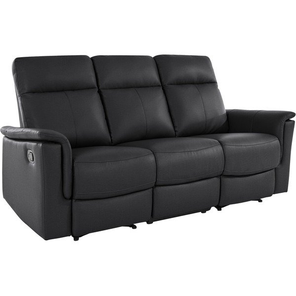 Divano in pelle nera 197 cm Southbrook - Støraa-image-2