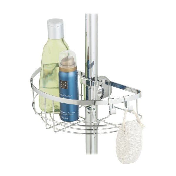 Mensola da bagno autoportante in acciaio inox in colore argento Floresta - Wenko-image-4