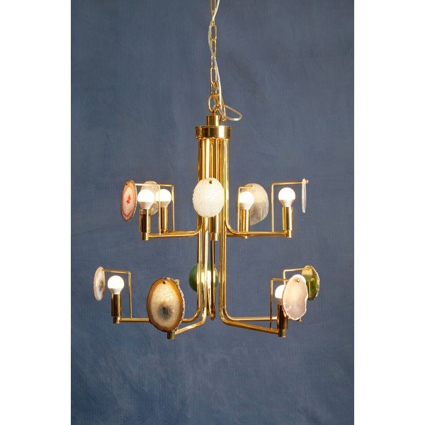Lampadario dorato in metallo Glamour – Premier Housewares-image-1