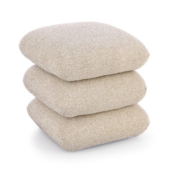 Poggiapiedi beige con rivestimento in bouclé Antara – Bizzotto