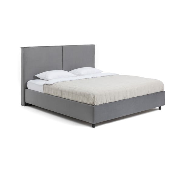 Letto matrimoniale imbottito grigio con contenitore e rete inclusi 180x200 cm Myra Bold – Bonami Selection
