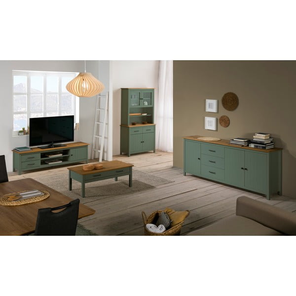 Tavolino da caffè in legno verde Miranda - Marckeric-image-2