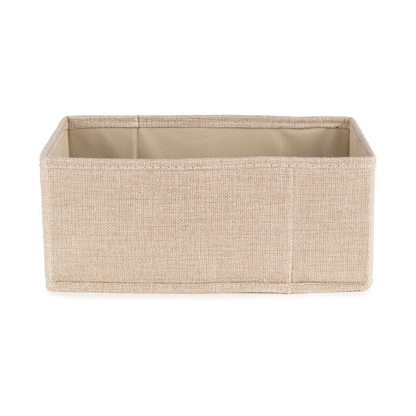 Scatola beige in tessuto 28x12x12 cm Sandy – Compactor-image-4