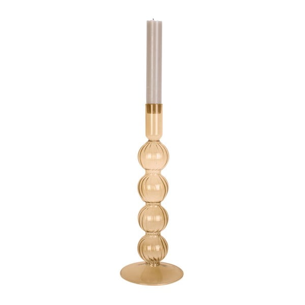 Portacandele in vetro marrone chiaro Bubbles Swirl - PT LIVING-image-1