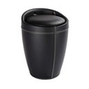 Cesto per la biancheria nero e sgabello in un unico pezzo Linen Look, 20 l Candy - Wenko