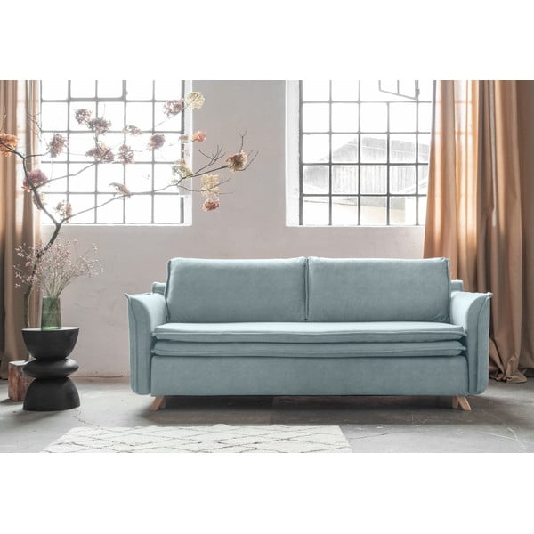 Divano in velluto azzurro 225 cm Charming Charlie - Miuform-image-1