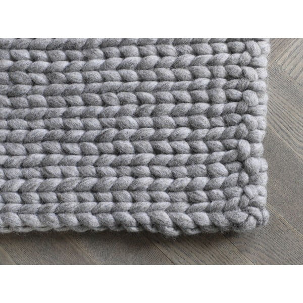 Tappeto in lana intrecciata color marrone sabbia , 170 x 240 cm Braided Rugs - Wooldot-image-1