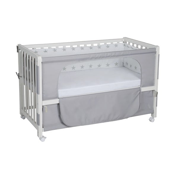 Culla bianca su ruote con baldacchino 60x120 cm Little stars - Roba-image-2