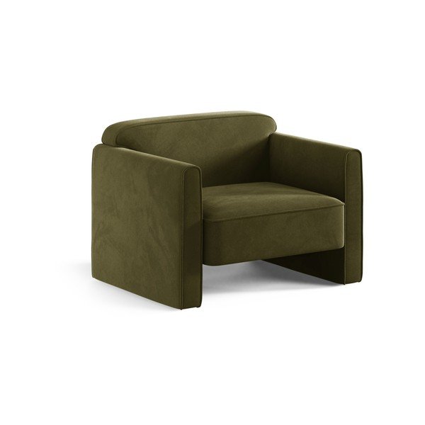 Poltrona verde con rivestimento in velluto Abby – Micadoni 