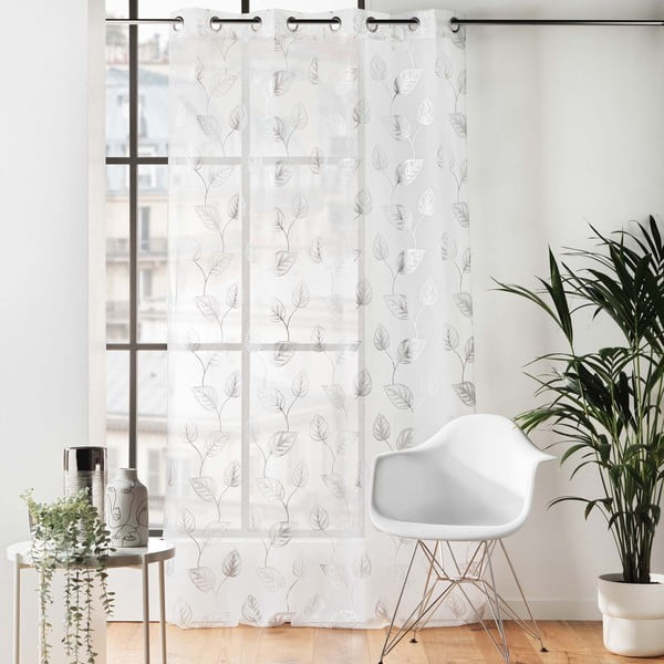 Tenda in bianco e argento 140x280 cm Edelia - douceur d'intérieur-image-2