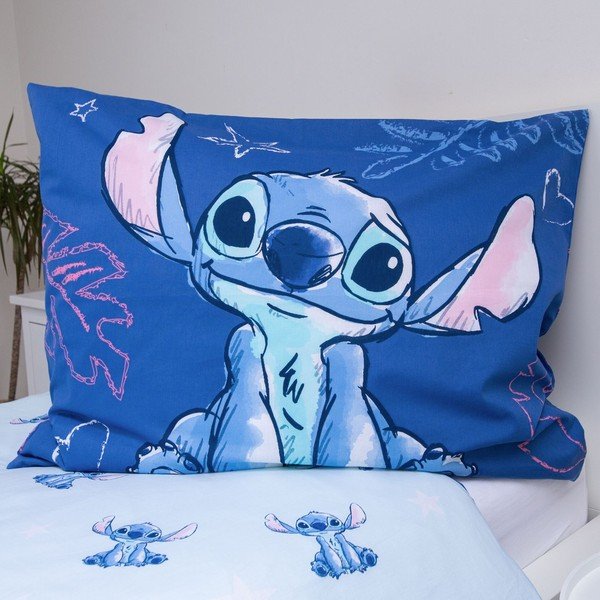 Set copripiumino e federa da bambini blu in cotone per letto singolo 140x200 cm Lilo & Stitch "Aloha" – Jerry Fabrics-image-3