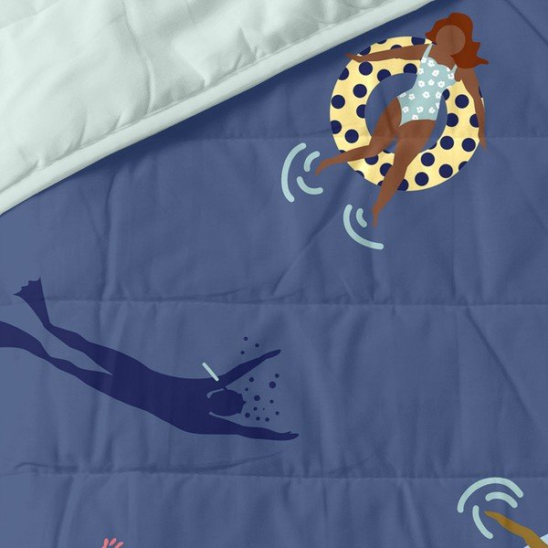 Copriletto trapuntato blu 180x260 cm Sea party - Aware-image-3
