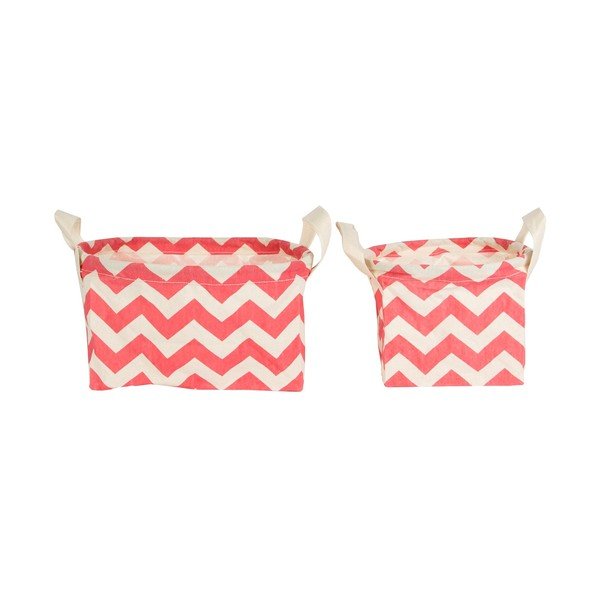 Sada 2 kusů růžových košíků Sass & Belle Chevron