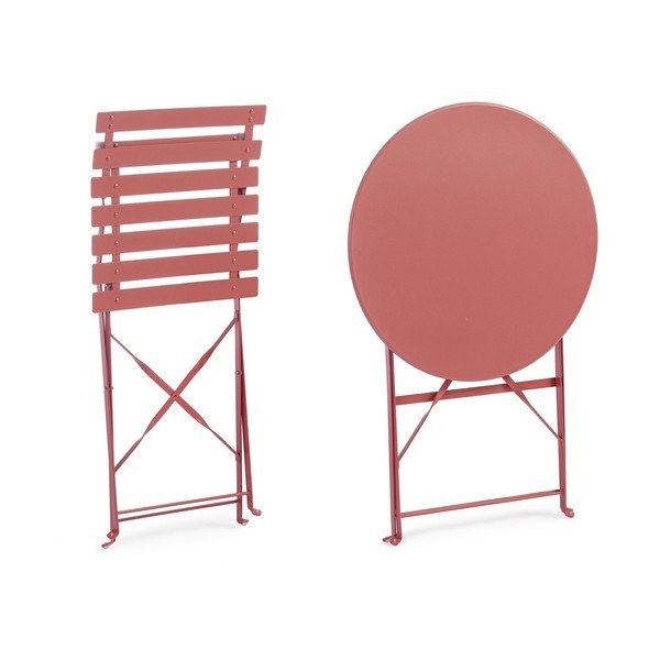 Set da pranzo da giardino color terracotta in acciaio per 2 persone Austin – Bizzotto-image-3