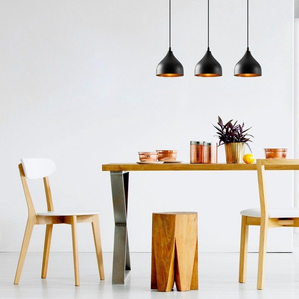 Lampadario nero con paralume in metallo Tattoo – Opviq lights-image-1