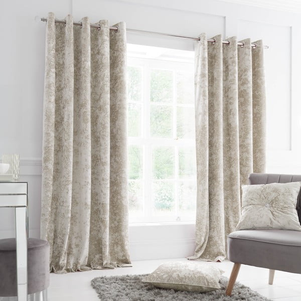 Tende in set beige in velluto 2 pz 168x137 cm Crushed Velvet – Catherine Lansfield-image-1