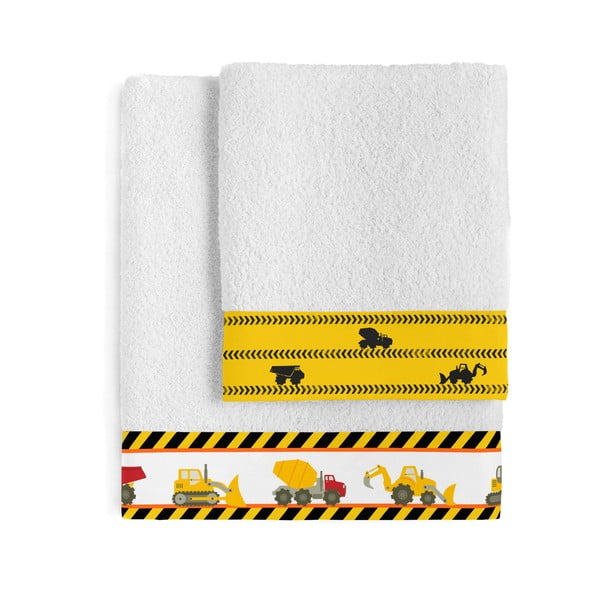 Set di asciugamani e teli da bagno in cotone bianco 2 pezzi 70x140 cm Machinery - Mr. Fox