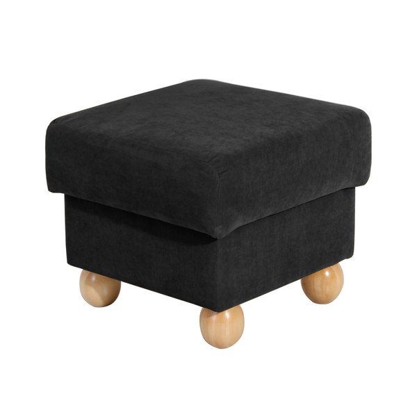 Pouf nero Monarch Velor - Max Winzer