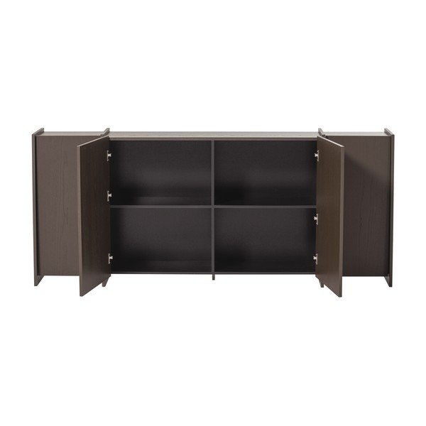 Credenza marrone scuro con effetto frassino 200x85x44 cm Brock – WOOOD-image-4