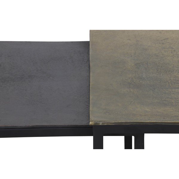 Set di 3 tavolini in metallo colore nero-bronzo 50x120 cm Kumalu - Light & Living-image-3