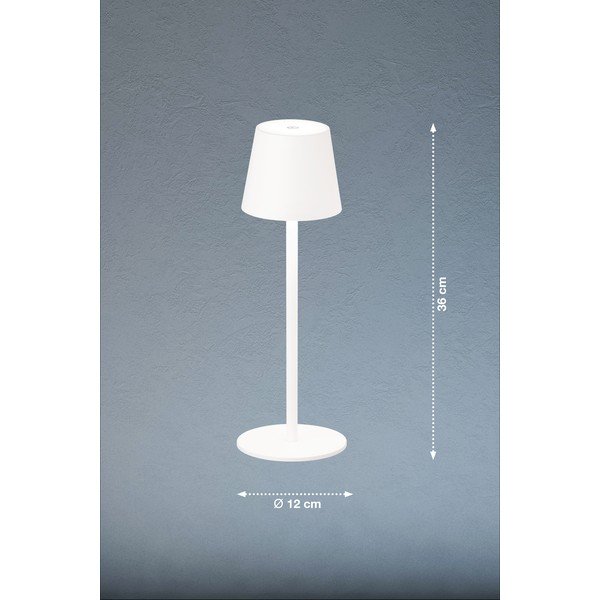 Lampada da tavolo dimmerabile a LED bianchi con sensore di movimento e paralume in metallo (altezza 38 cm) Tropea - Fischer & Honsel-image-3