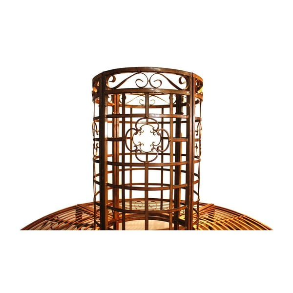 Panchina da giardino rotonda in metallo nero e marrone Larissa - Garden Pleasure-image-2