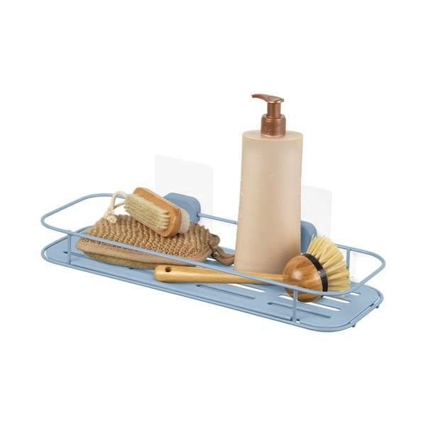 Scaffale da bagno autoportante in metallo azzurro Grena - Compactor-image-3
