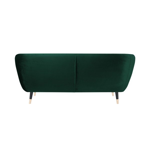 Divano verde con gambe nere Benito, 158 cm - Mazzini Sofas-image-4