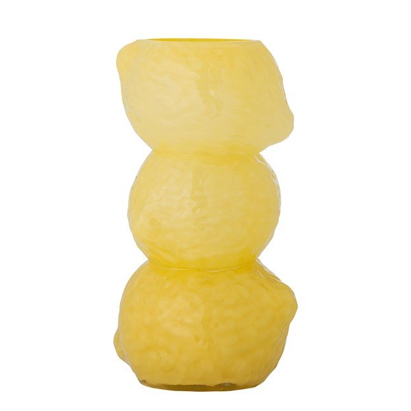 Vaso giallo in vetro (altezza totale 27 cm) Limone – Bloomingville