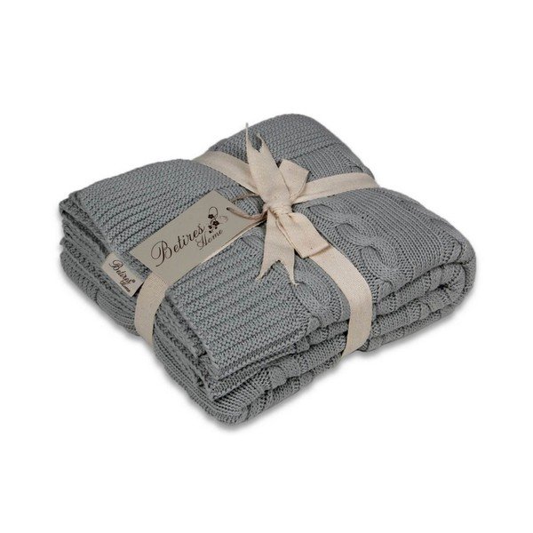Copriletto in cotone blu menta Carla, 130 x 170 cm - Homemania Decor-image-1
