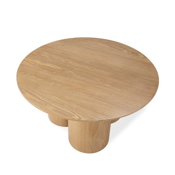 Tavolino da salotto rotondo di colore naturale con effetto rovere ø 80 cm Lua – MOME-image-4