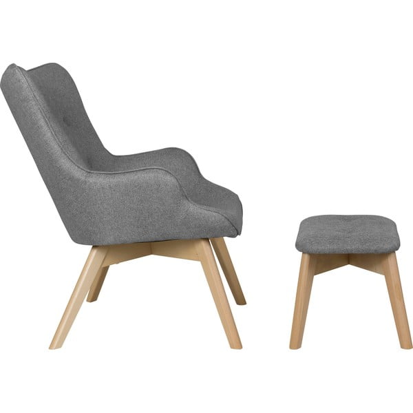 Poltrona con poggiapiedi grigia Niko – Ropez-image-3