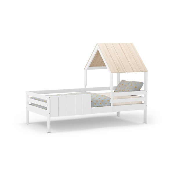 Letto da bambini a forma di casa bianco 90x190 cm Valka – Marckeric