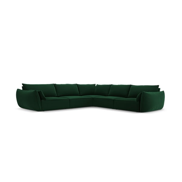Divano angolare verde scuro con rivestimento in velluto Vanda – Mazzini Sofas-image-2