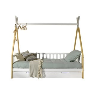 Letto per bambini in legno di pino bianco con contenitore 90x200 cm TIPI - Vipack