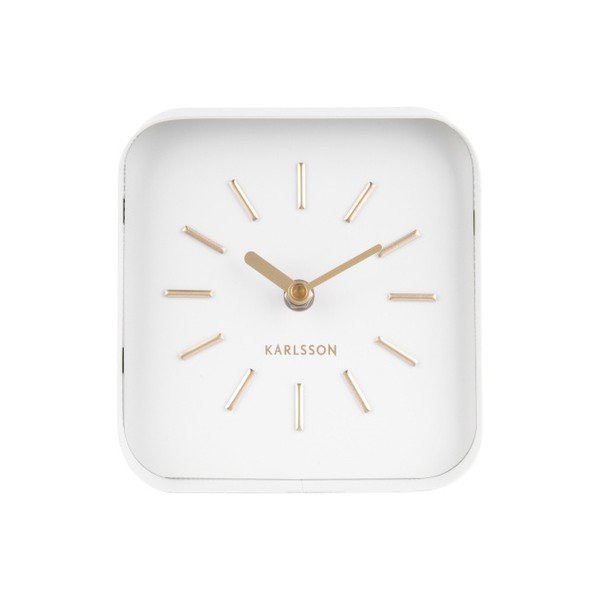 Orologio da tavolo in metallo bianco Squared - Karlsson-image-1
